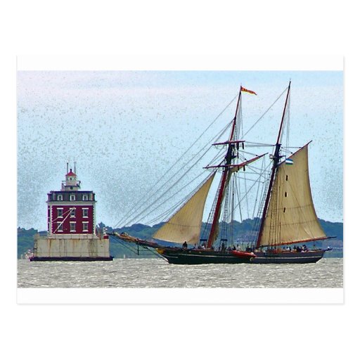 Amistad at Ledge Light House Post Cards