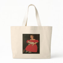 Ammi Phillips Girl in Red with her cat and dog Tote Bag
