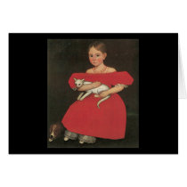 Ammi Phillips Girl in Red with her cat and dog Card