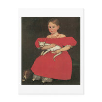 Ammi Phillips Girl in Red with her cat and dog Post Card