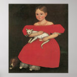 Ammi Phillips Girl in Red with her cat and dog Posters