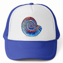 Ammonite fossil mesh hats