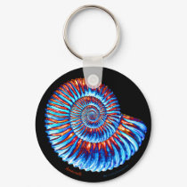 Ammonite fossil keychains