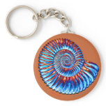 Ammonite fossil keychain