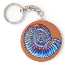 Ammonite fossil keychain