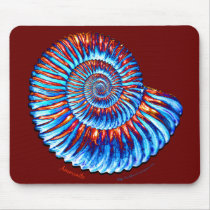 Ammonite fossil mouse pad
