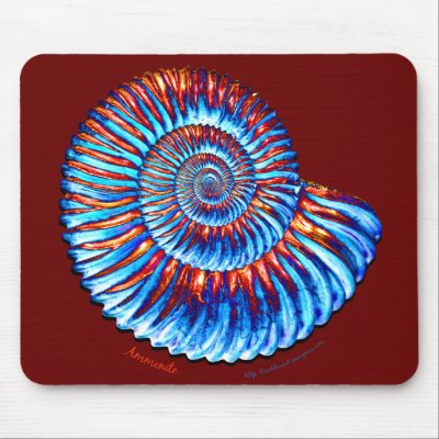 Ammonite fossil mouse pad by geargems