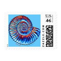 Ammonite fossil stamp