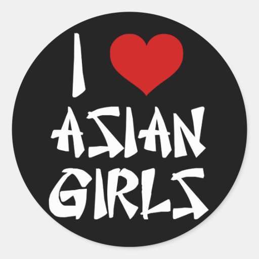 Amo a chicas asiáticos etiqueta redonda