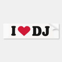 AMO A DJ PEGATINA DE PARACHOQUE