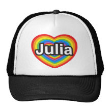 Amo a Julia. Te amo Julia. Corazón Gorra