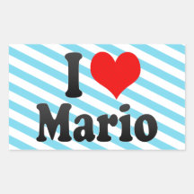 Amo a Mario Rectangular Pegatinas