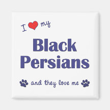 Amo a mis persas negros (los gatos múltiples) imán de nevera