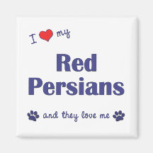 Amo a mis persas rojos (los gatos múltiples) imán de nevera