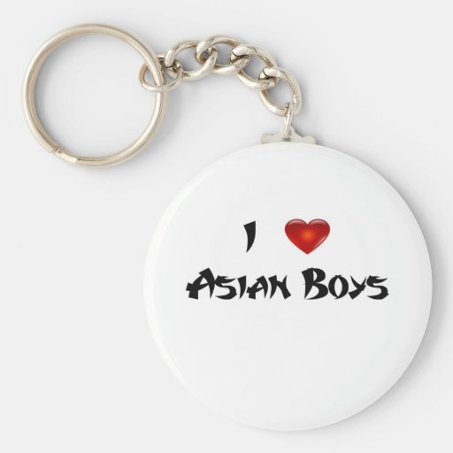 Amo a muchachos asiáticos llaveros personalizados