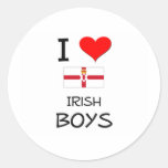 Amo a muchachos irlandeses pegatina redonda