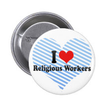 Amo a trabajadores religiosos pins