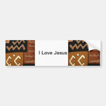 Amo al pegatina de Jesús Mudcloth Pegatina De Parachoque