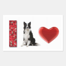 ¡Amo borderes collies!! Pegatina del border collie