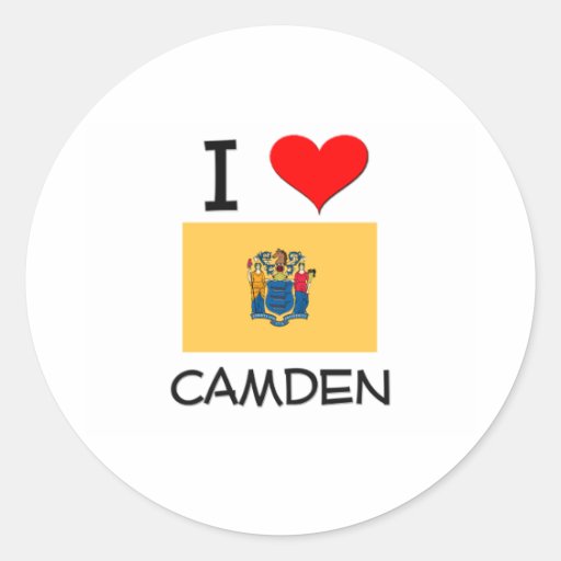 Amo Camden New Jersey Pegatina Redonda