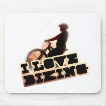 Amo el Biking de los clips Tapete De Ratón