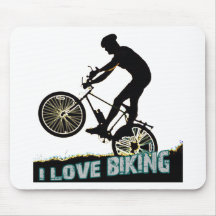 Amo el Biking de los rayos Alfombrillas De Ratones
