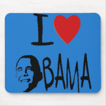 Amo el cojín de ratón azul de obama tapete de ratón