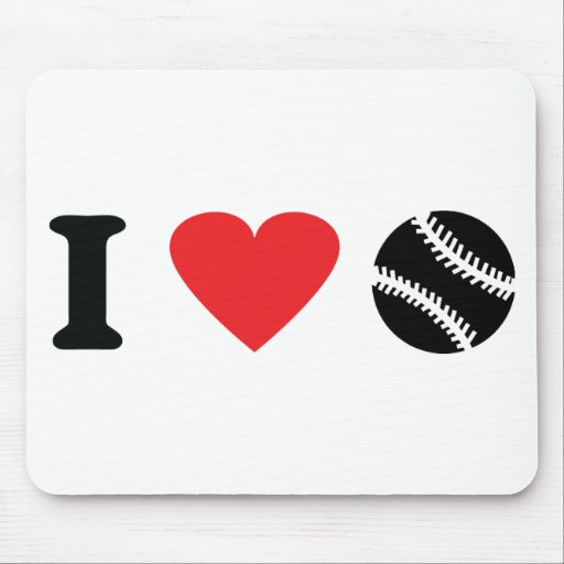 Amo el icono del béisbol tapetes de raton