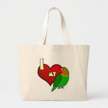 Amo el Lovebird de mi Fischer Bolsas Lienzo