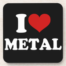 Amo el metal posavasos de bebida