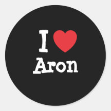 Amo el personalizado del corazón de Aron personali Pegatinas Redondas