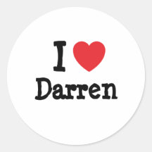 Amo el personalizado del corazón de Darren persona Pegatinas