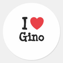 Amo el personalizado del corazón de Gino personali Pegatina Redonda