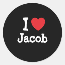 Amo el personalizado del corazón de Jacob personal Etiquetas