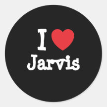 Amo el personalizado del corazón de Jarvis persona Pegatina Redonda