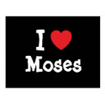 Amo el personalizado del corazón de Moses personal Tarjeta Postal