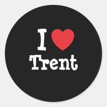 Amo el personalizado del corazón de Trent personal Etiqueta Redonda