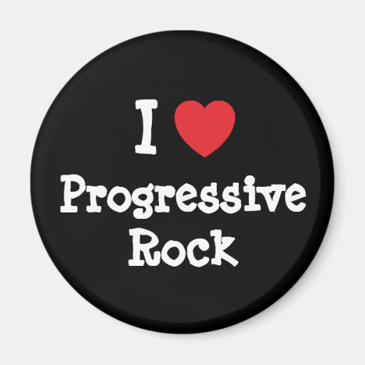 Amo el personalizado del corazón del rock progresi imán de nevera