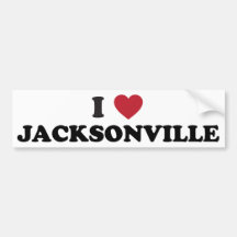 Amo Jacksonville Pegatina De Parachoque