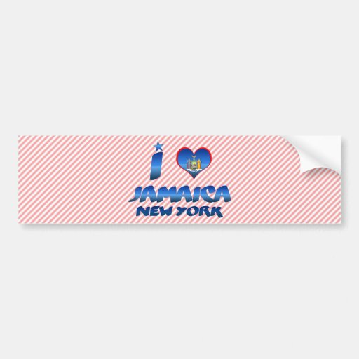 Amo Jamaica, Nueva York Etiqueta De Parachoque