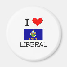 Amo Kansas LIBERAL Imanes De Nevera