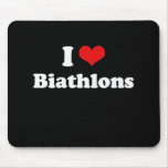 Amo la camiseta de los Biathlons Alfombrillas De Raton