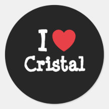 Amo la camiseta del corazón de Cristal Etiquetas