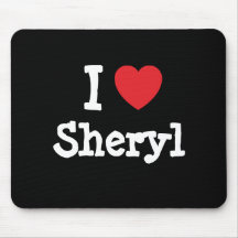 Amo la camiseta del corazón de Sheryl Tapetes De Ratón