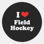 Amo la camiseta del hockey hierba pegatinas  