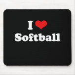 Amo la camiseta del softball tapete de raton