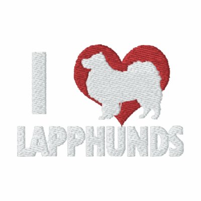 Amo la camiseta larga bordada Lapphunds de la mang Amo la camiseta larga bordada Lapphunds de la mang