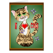 Amo la tarjeta de los gatos
