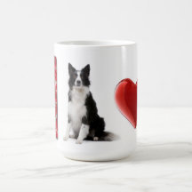 Amo la taza del collie de Collies~Border de la fro
