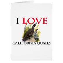 Amo las codornices de California Tarjeta